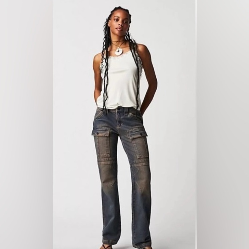 NWOT Free People Dream Maker Mid-Rise Boot Cut Jeans Tall Friendly Size 31